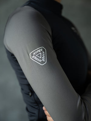 Women's Performance Light Fleece Long Sleeve Jersey 12-18°C - Black/Gray