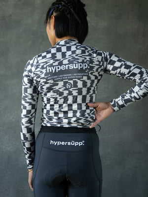 Women's Performance Light Fleece Long Sleeve Jersey 12-18°C - Gray/Off White