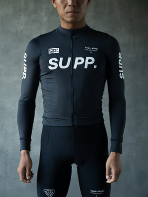 Men's Performance SUPP. Light Fleece Long Sleeve Jersey 12-18°C - Black