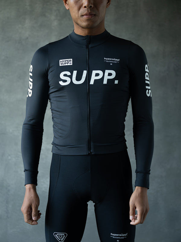 Men's Performance SUPP. Light Fleece Long Sleeve Jersey 12-18°C - Black