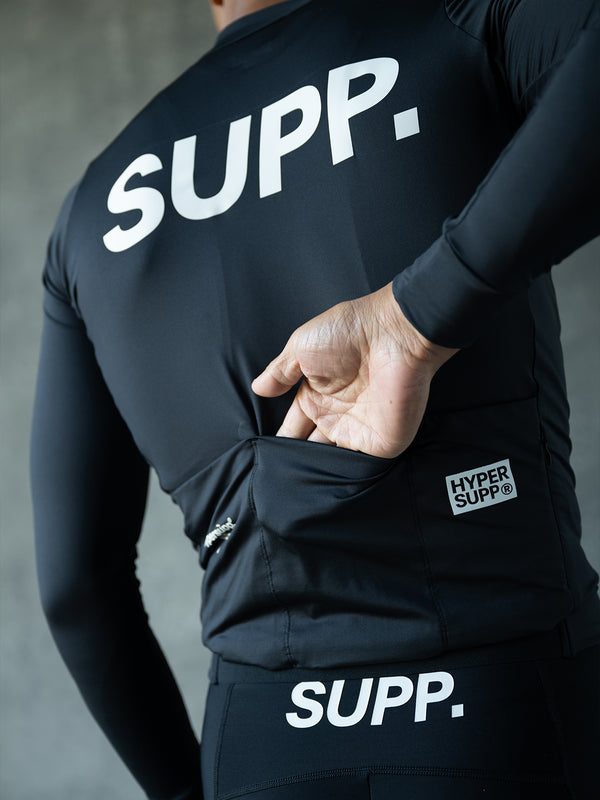 Men's Performance SUPP. Light Fleece Long Sleeve Jersey 12-18°C - Black