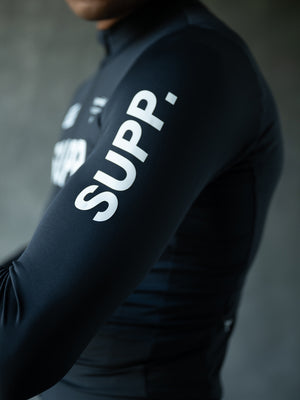 Men's Performance SUPP. Light Fleece Long Sleeve Jersey 12-18°C - Black