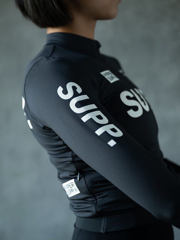 Women's Performance SUPP. Light Fleece Long Sleeve Jersey 12-18°C - Black