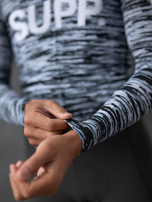 Men's Performance SUPP Air Long Sleeve Jersey - Black Brushes