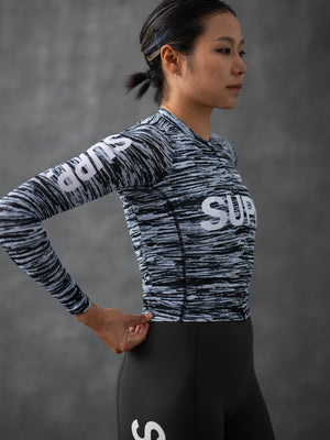 Women's Performance SUPP Air Long Sleeve Jersey - Black Brushes