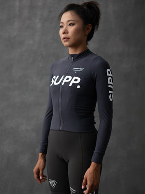Women's  Fleece Long Sleeve Jersey - Dark Grey