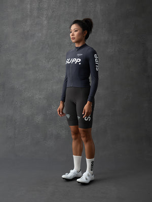 Women's  Fleece Long Sleeve Jersey - Dark Grey