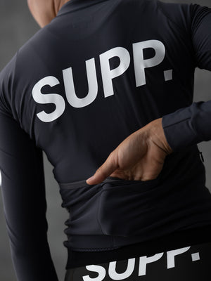 Women's  Fleece Long Sleeve Jersey - Dark Grey