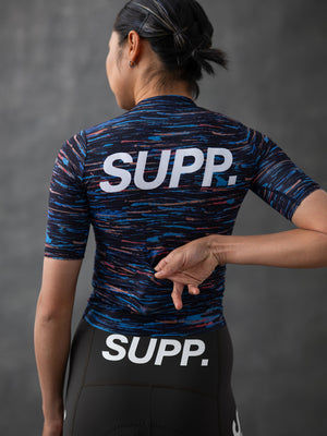 Women's Performance SUPP Jersey - Blue Brushes