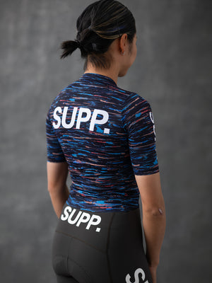 Women's Performance SUPP Jersey - Blue Brushes