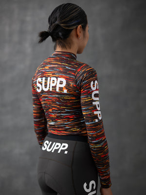 Women's Performance SUPP Light Fleece Long Sleeve Jersey  12-18°C/ Colored Brushes