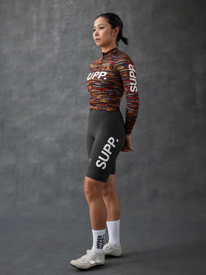 Women's Performance SUPP Light Fleece Long Sleeve Jersey  12-18°C/ Colored Brushes