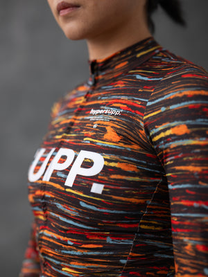 Women's Performance SUPP Light Fleece Long Sleeve Jersey  12-18°C/ Colored Brushes