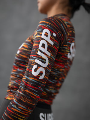 Women's Performance SUPP Light Fleece Long Sleeve Jersey  12-18°C/ Colored Brushes
