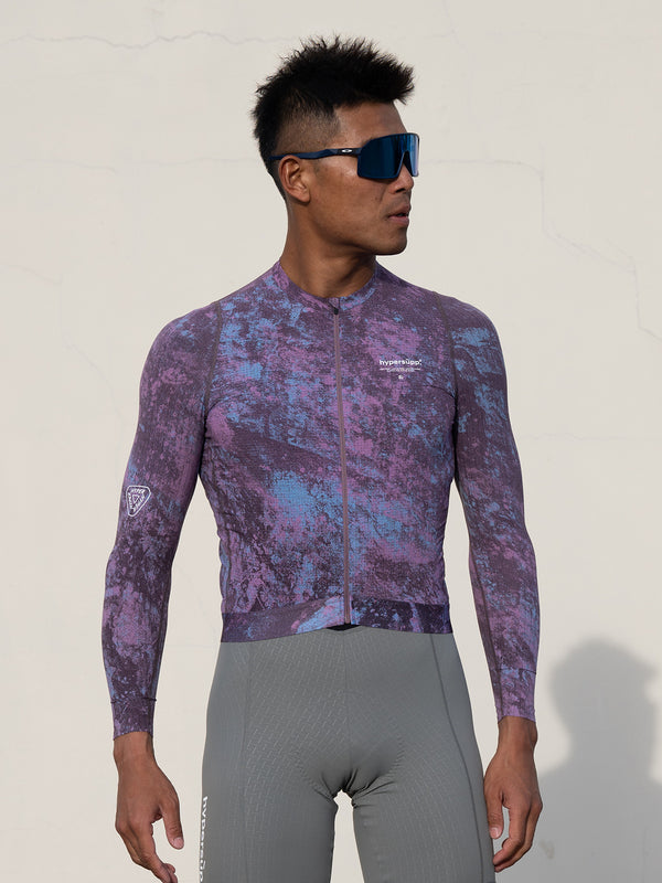 Men's Performance Long Sleeves Jersey - Granite / Cosmic Purple