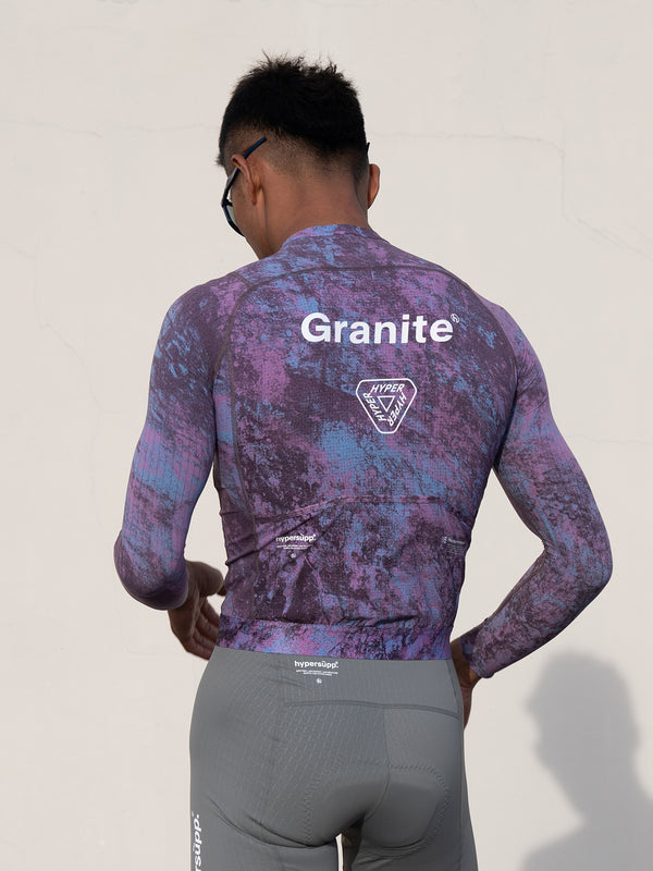 Men's Performance Long Sleeves Jersey - Granite / Cosmic Purple