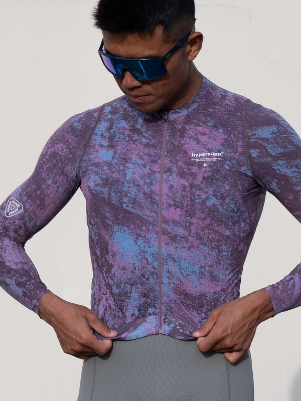 Men's Performance Long Sleeves Jersey - Granite / Cosmic Purple