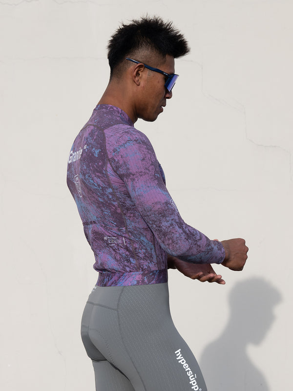 Men's Performance Long Sleeves Jersey - Granite / Cosmic Purple