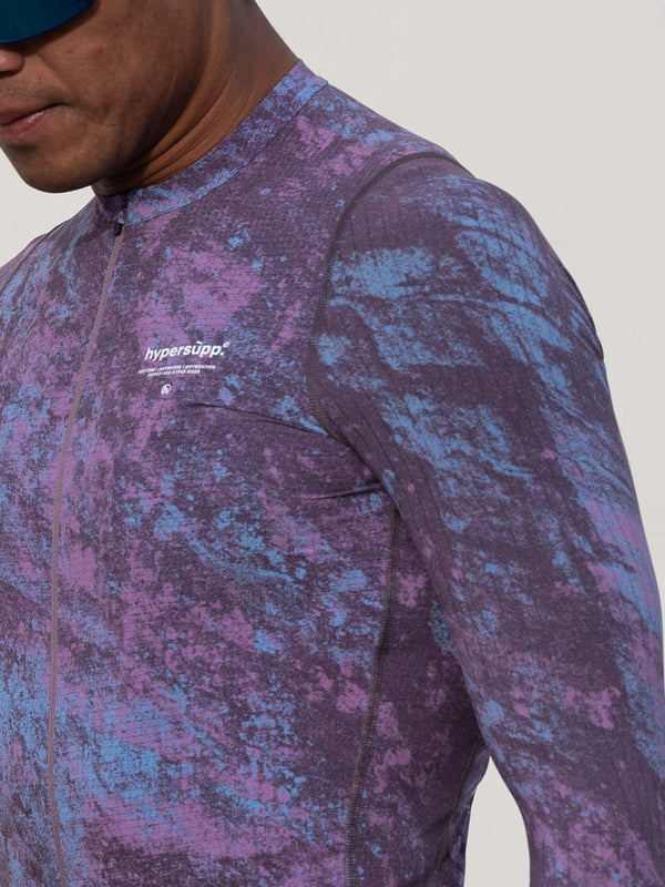 Men's Performance Long Sleeves Jersey - Granite / Cosmic Purple