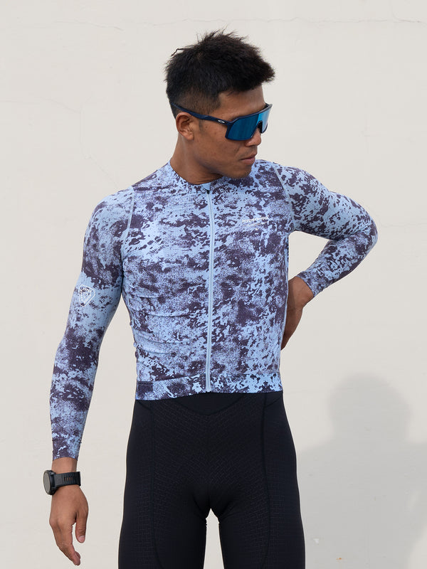 Men's Performance Long Sleeves Jersey - Granite / Glacier Blue