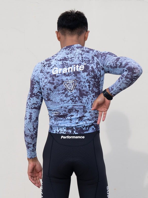 Men's Performance Long Sleeves Jersey - Granite / Glacier Blue