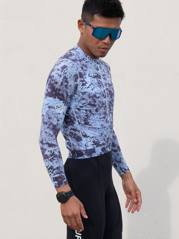 Men's Performance Long Sleeves Jersey - Granite / Glacier Blue