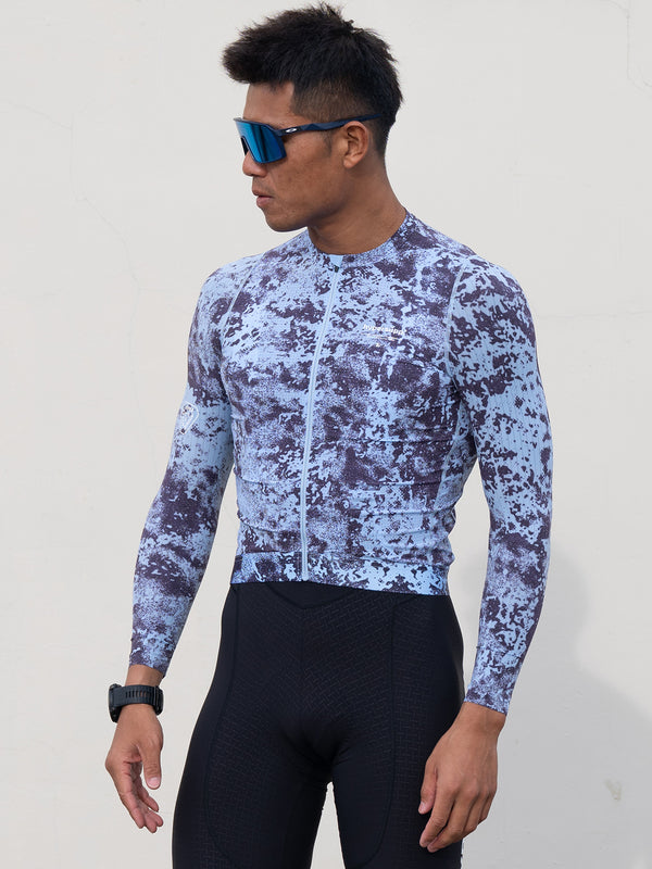 Men's Performance Long Sleeves Jersey - Granite / Glacier Blue