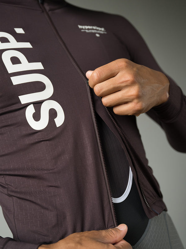 Men's SUPP. Fleece Long Sleeve Jersey 10-20℃ - Fudge