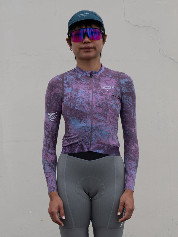 Women's Performance Long Sleeves Jersey - Granite / Cosmic Purple