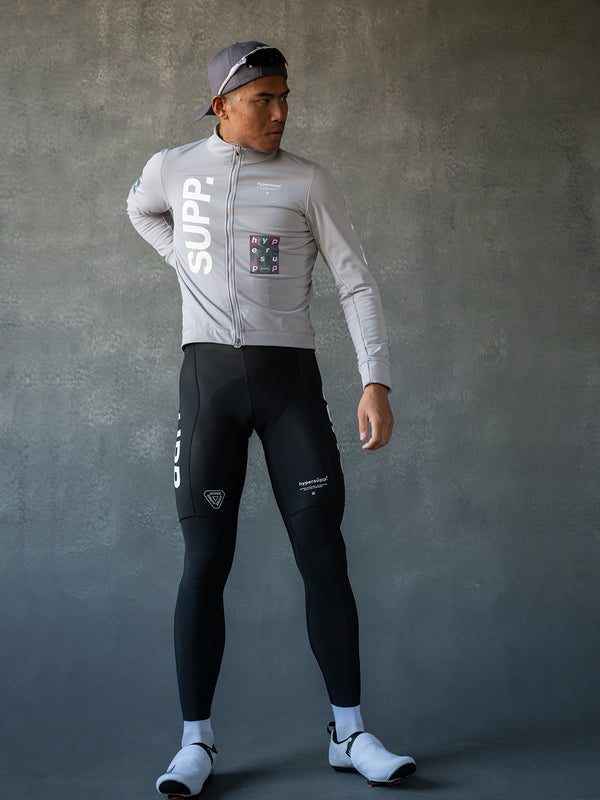 Men's Windproof Thermal Long Sleeve Jersey 0-10℃ - Gull Gray