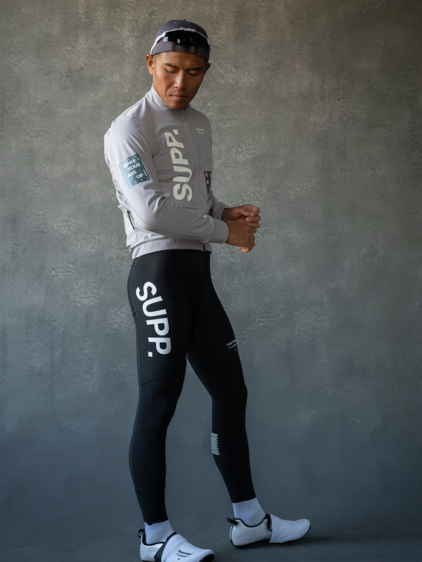 Men's Windproof Thermal Long Sleeve Jersey 0-10℃ - Gull Gray