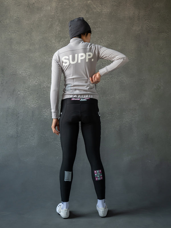 Women's Windproof Thermal Long Sleeve Jersey 0-10℃ - Gull Gray