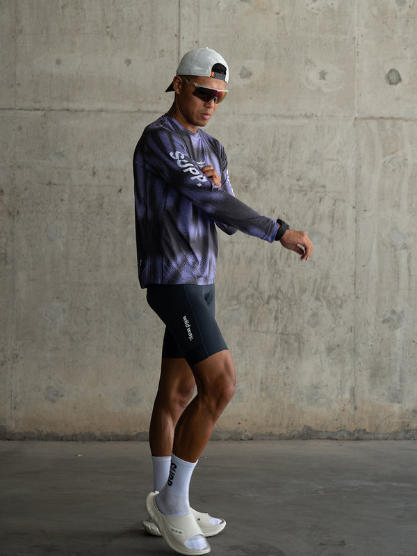 Men's Wildway Long Sleeve Quick-Dry T-Shirt  - Black Purple