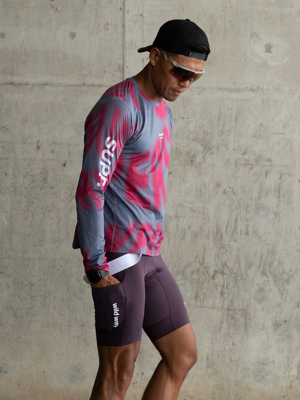 Men's Wildway Long Sleeve Quick-Dry T-Shirt  - Gray Pink